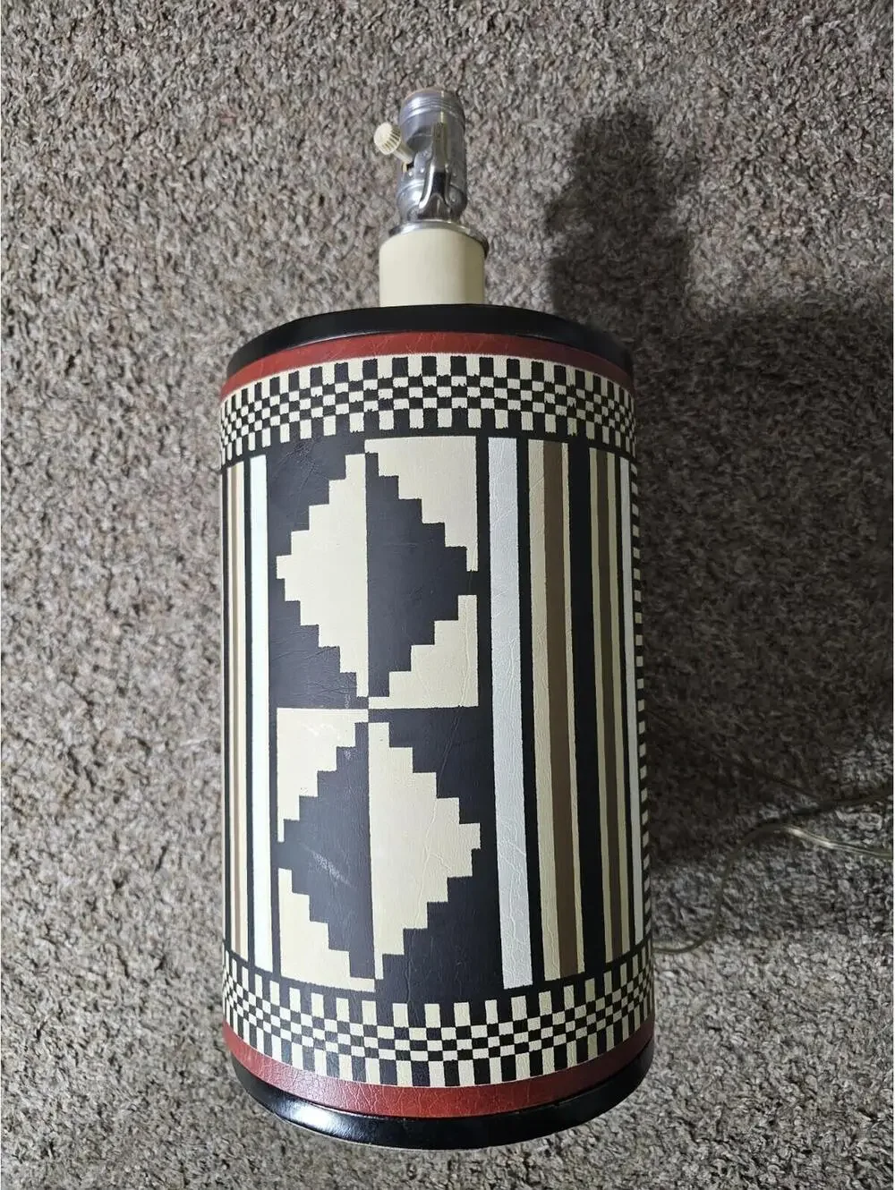 RARE MCM Georges Briard 1960s Southwest Leather Wrapped Table Lamp VINTAGE